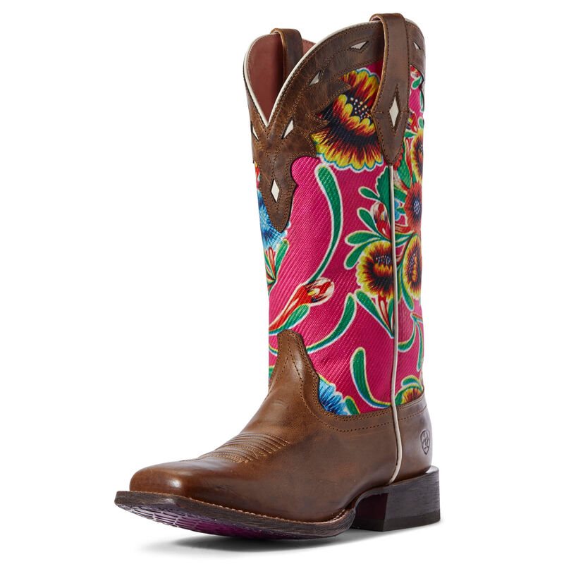 Ariat Western: Circuit Champion Botas Western Mujer - Marrones / Rosas (MKLAD7592)